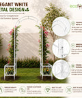 ecofynd 5 Feet High x 4 Feet Wide White Graden Arch Plant Stand