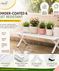 ecofynd Arlo 35 Inch Plant Stand with Cross Legs for Outdoor Balcony