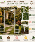 ecofynd 8 Feet High x 5 Feet Wide White Graden Arch Plant Stand