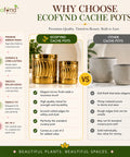 ecofynd Set of 2 Cylindrical Metal Planter – 6/7 Inch, Symmetrical Design