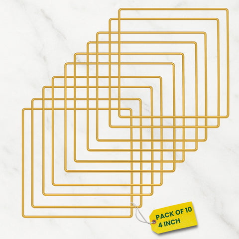 ecofynd Square 4 Inch Metal Crafts Hoops