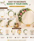 ecofynd 5 Piece Circle 10 Inch Metal Craft Hoops with Wood Holder