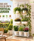ecofynd White Black Plant Stand with Trellis