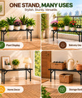 Ecofynd Heavy-Duty Metal Plant Stand with Adjustable Feet – 100 kg Capacity