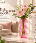 ecofynd Triple Bubble Pink Glass Vase – Modern, Minimalist & Versatile
