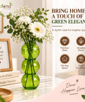 ecofynd Triple Bubble Green Glass Vase – Modern, Minimalist & Versatile
