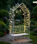ecofynd Ecofynd White Arbor 2 Seater Garden Bench for Outdoors Hut Shaped