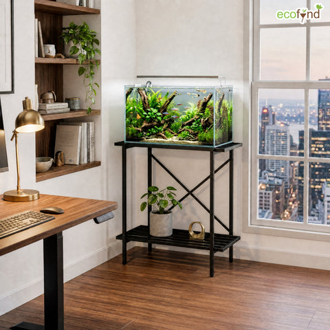 ecofynd 2-Tier Black Fish Tank Stand