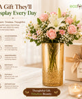 ecofynd 3.9 Inch Glass Flower Vase for Fresh & Artificial Flowers
