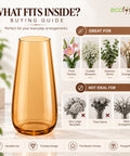 ecofynd Glass Vase for Flowers & Decor – Hourglass Shaped | Golden Tint