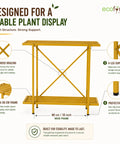 Ecofynd Adam Metal Plant Stand | 2-Tier Shelf for Indoor & Outdoor Use | Ecofynd