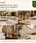 ecofynd 3.3 Inches Decorative Glass Bell Jar with Lid