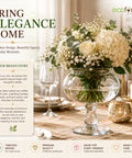 ecofynd 5.5 Inch Glass Flower Vase with Pedestal Stand for Fresh & Artificial Flower