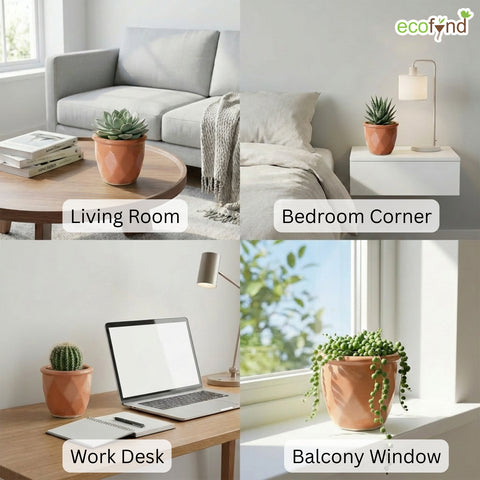 ecofynd Ecofynd Peach 4.3 Inch Cachepot Planter with Drainage Hole for Desk
