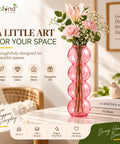 ecofynd Quad Bubble Pink Glass Vase – Modern, Minimalist & Versatile