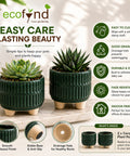 ecofynd 3.5 Inch Ceramic Plant Pots with Drainage Hole