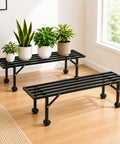 ecofynd Scot 35 Inch Plant Stand with Wheels for Outdoor Balcony