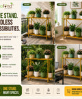 Ecofynd Adam Metal Plant Stand | 2-Tier Shelf for Indoor & Outdoor Use | Ecofynd