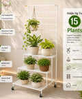 ecofynd Eden Plant Stand with Wheels for Outdoor Balcony