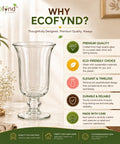 ecofynd 5.1 Inch Hurricane Glass Flower Vase for Fresh & Artificial Flowers