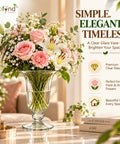 ecofynd 3.9 Inches Glass Flower Vase for Fresh & Artificial Flowers