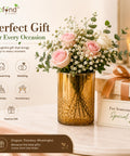 ecofynd 3.9 Inch Glass Flower Vase for Fresh & Artificial Flowers