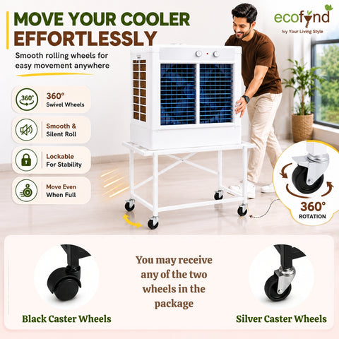 ecofynd Ecofynd GlideBase Heavy-Duty White Cooler Trolley with 360° Rotating Wheels