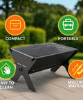 ecofynd Portable Charcoal Barbeque Grill – High-Quality Net & Fast Setup