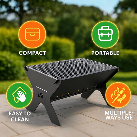 ecofynd Portable Charcoal Barbeque Grill – High-Quality Net & Fast Setup