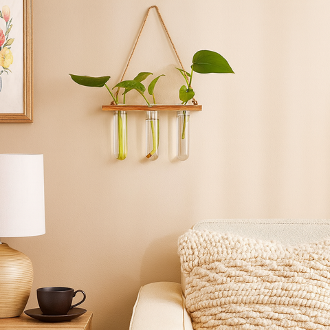 test tube plant hanger Ecofynd Hanging Test Tube Planter – Hydroponic Decor