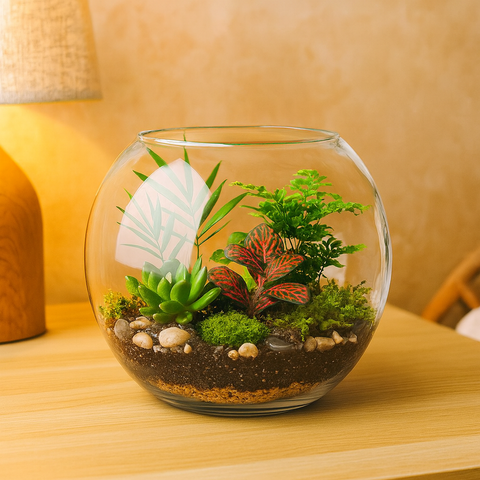 ecofynd 4 Inch Glass Terrarium Bowl