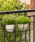 ecofynd 1 Pack 16 Inches Metal Hanging Flower Pot Stand For Railing Planters