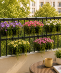 ecofynd 5 Pack 16 Inches Metal Hanging Flower Pot Stand For Railing Planters