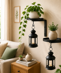 ecofynd 2 Pack Cora Wall Mounted Metal Plant Stand with Hanging Hook