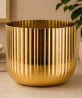ecofynd Linea Patterned Golden Groove Planter 6.2 Inches