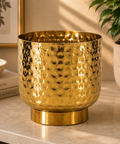 ecofynd Premium Golden Metal Planter – 5 Inch, Goblet Design