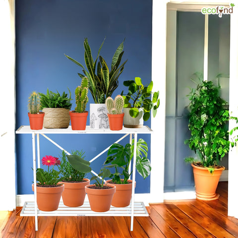 Ecofynd Eric Metal Plant Stand – Sturdy, Powder-Coated, Multipurpose