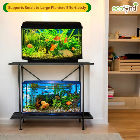 Aqua Lift 2-Tier Metal Aquarium Stand – Strong, Sleek Space-Saving by Ecofynd