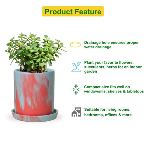 ecofynd Elegant Glow – Premium Ceramic Plant Pot with Timeless Charm