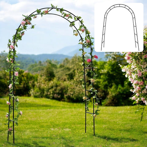 arched plant hanger Metal Garden Arch Trellis for Climbing Plants & Hanging Planters – Ecofynd