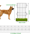 ecofynd Decorative Garden Fence – Black Iron Rectangular Panels (Set of 5/10)