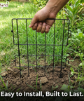 ecofynd Decorative Garden Fence – Black Iron Rectangular Panels (Set of 5/10)