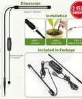 ecofynd Kaira LED Grow Light – 3/9/12H Timer, Full Spectrum Lamp