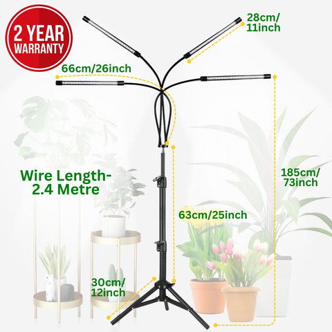 ecofynd Kaira4 Grow Light for Indoor Plants | Dual Spectrum Red & Blue LED with 4/8/12 Hour Timer