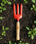 ecofynd Small Hand Fork with Wooden Handle – 25 × 6 cm Rust-Resistant Garden Tool