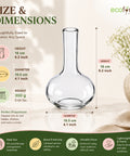 ecofynd 4.1 Inches Glass Vase for Flower Plants
