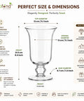 ecofynd 5.1 Inch Hurricane Glass Flower Vase for Fresh & Artificial Flowers