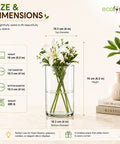 ecofynd 4 Inches Glass Flower Vase for Fresh & Artificial Flowers