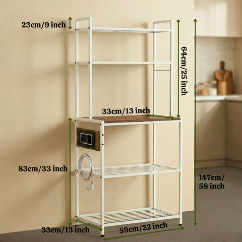 Smart 5-Tier Kitchen Organizer with Built-in Power Hub