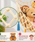 Ecofynd Boho Bliss: Macrame Toy Hammock for Playful Spaces